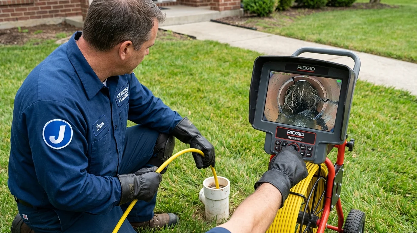 Sewer camera inspection being performed by Johns Plumbing LLC in Manville